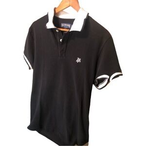 Vilebrequin Black Polo Shirt with White Trim